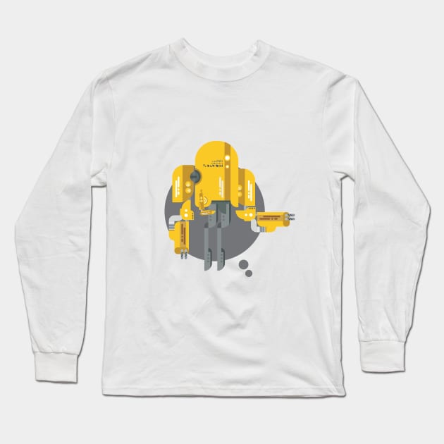 Robot Matte Gold Long Sleeve T-Shirt by WalterPfander50